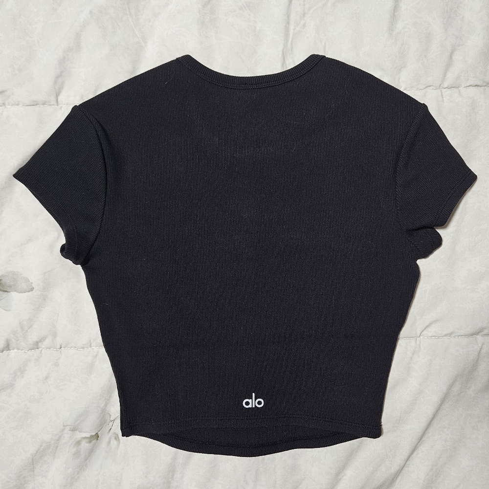 Alo Ribbed Cropped Top Small - Picture 2 of 5